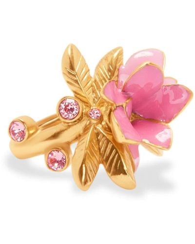 Oscar de la Renta Flower Enamel-detail Ring - Pink