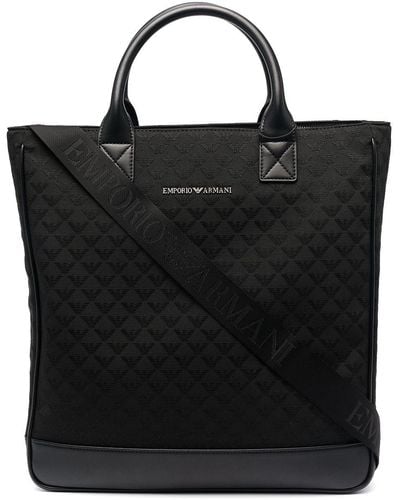 Emporio Armani Jacquard Tote Bag - Black