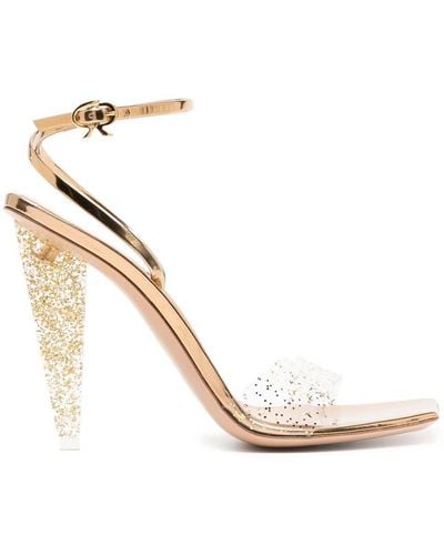 Gianvito Rossi Odyssey 111mm Glitter-embellished Pumps - White