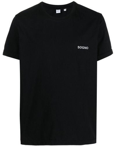 Aspesi T-Shirt mit "Sogno"-Schriftzug - Schwarz