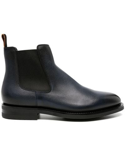 Santoni Leather Chelsea Boots - Black