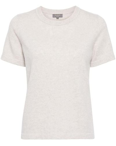 N.Peal Cashmere Short-sleeve Cashmere T-shirt - White