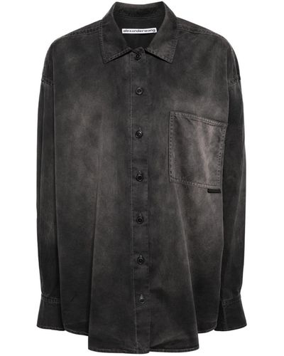 Alexander Wang Washed-effect Cotton Shirt - Black