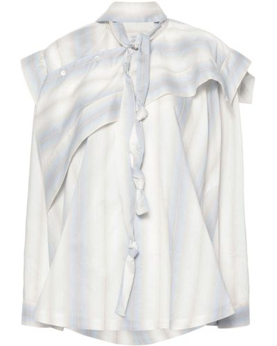 Lemaire Asymmetrical striped blouse - Blanco