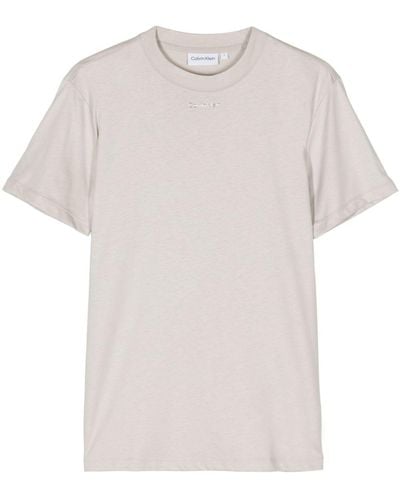 Calvin Klein Logo-embossed Cotton T-shirt - White