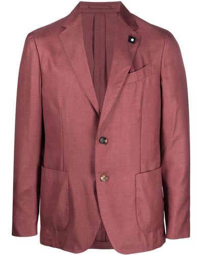 Lardini Single-breasted Cashmere-silk Blazer - Red