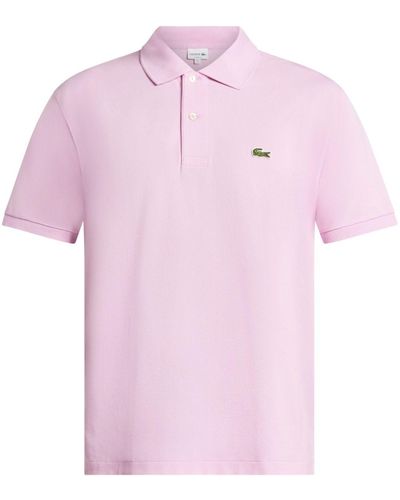 Lacoste Logo-embroidered Cotton Polo Shirt - Pink