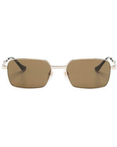 Gucci Sonnenbrille mit eckigem Gestell - Mettallic