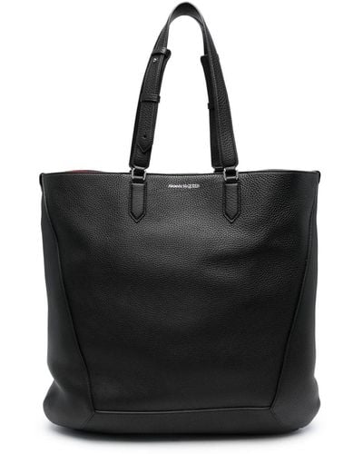 Alexander McQueen The Edge Leather Tote Bag - Black