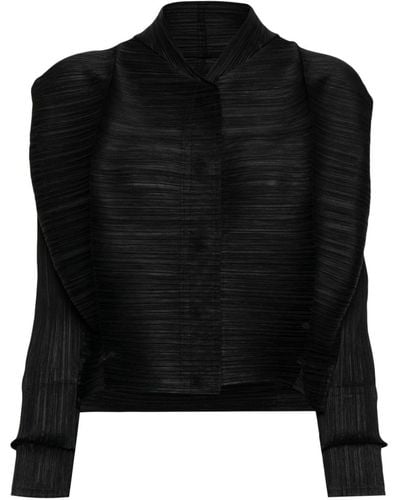 Pleats Please Issey Miyake Thicker Cropped Jacket - Black