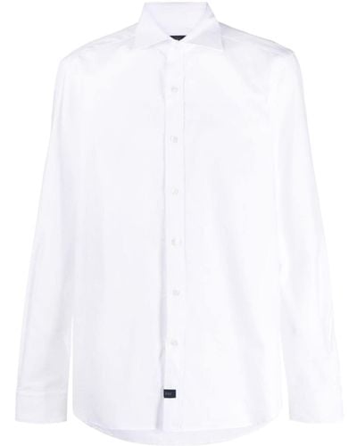 Fay Spread-collar Cotton Shirt - White