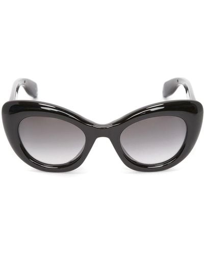 Alexander McQueen Cat-eye Skull-charm Sunglasses - Brown