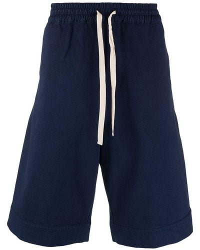 Jil Sander Knee-length Cotton Deck Shorts - Blue