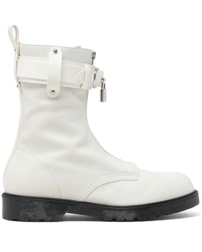 JW Anderson Padlock Leather Combat Boots - White