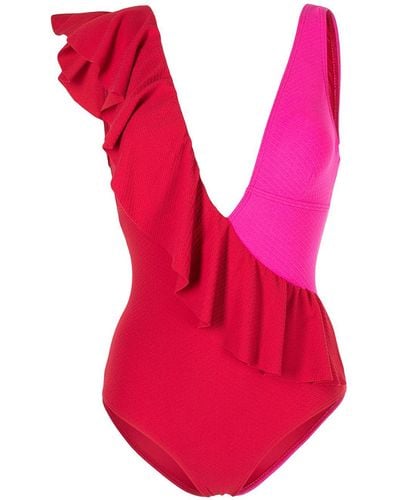 Duskii Claire Two-tone Swimsuit - Red