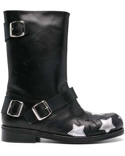 STEFAN COOKE Star Biker Boots - Black
