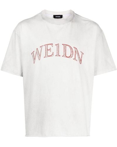 we11done T-shirt en coton à logo imprimé - Blanc
