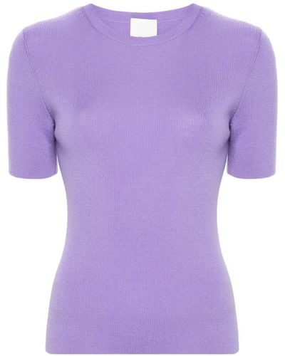 Allude Gestricktes T-Shirt - Lila