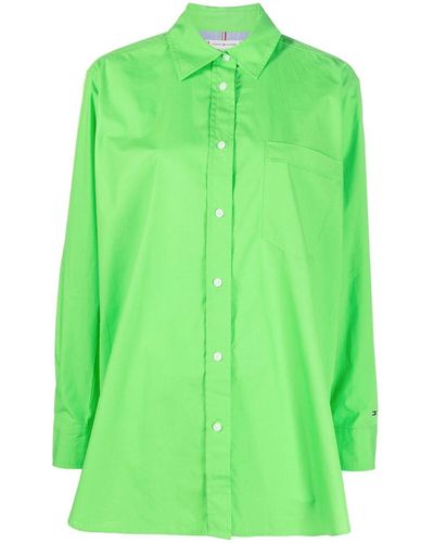 Tommy Hilfiger Chemise en coton à coupe oversize - Vert