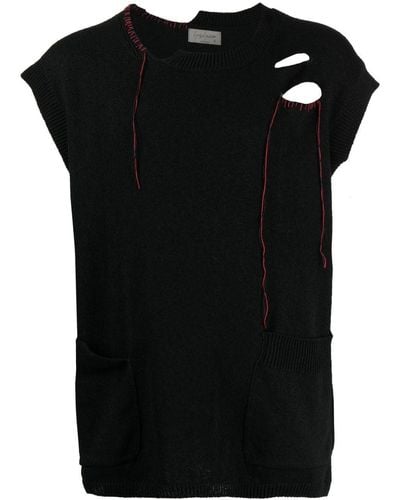 Yohji Yamamoto Mouwloos Hemd - Zwart