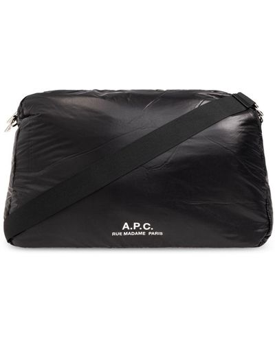 A.P.C. Logo-print Padded Shoulder Bag - Black