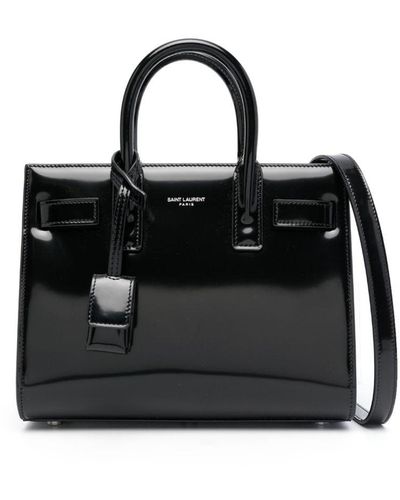 Saint Laurent Sac De Jour Patent Leather Handbag - Black