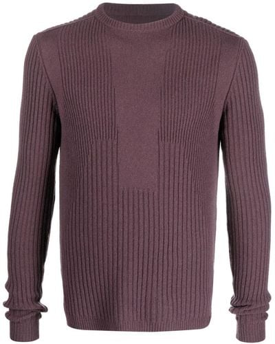 Rick Owens Ribbed Crew-neck Sweater - Purple