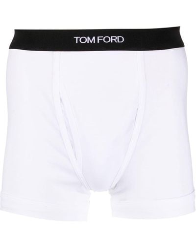 Tom Ford Shorts mit Logo-Bund - Weiß