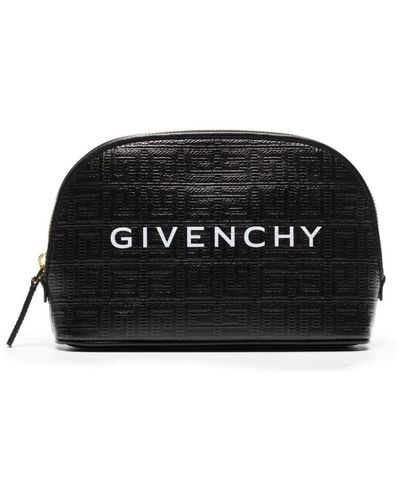 Givenchy Logo-print Embossed Clutch Bag - Black
