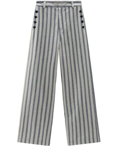 Woolrich Striped Wide-leg Pants - Grey
