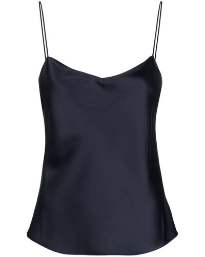 Theory Top aus Seide - Blau