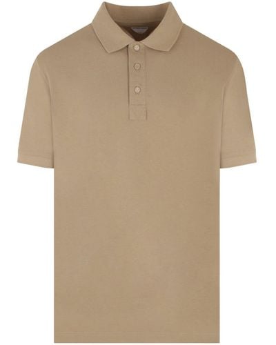 Bottega Veneta Short-sleeve Cotton Polo Shirt - Naturel