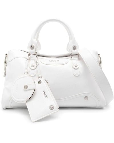 Liu Jo Sisik Synthetic Leather Tote Bag With Mirror - White