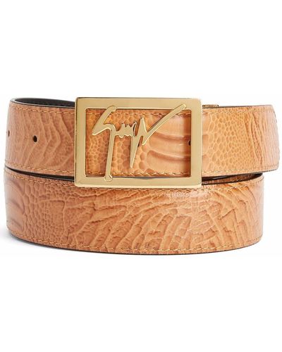 Giuseppe Zanotti Crocodile Embossed Belt - Brown