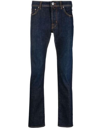 Jacob Cohen Jeans dritti con applicazione logo - Blu