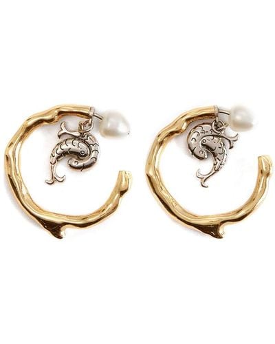 Emilio Pucci Aquarius Polished Hoop Earrings - Metallic
