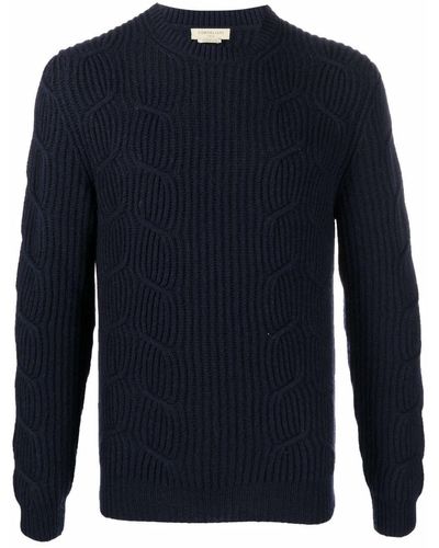 Corneliani Ribbed Cable-knit Jumper - Blue