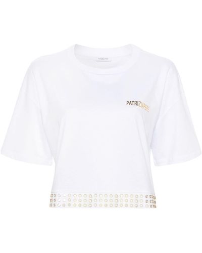 Patrizia Pepe T-Shirt mit Nieten - Weiß