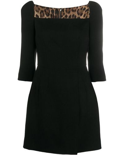 Dolce & Gabbana Robe courte à manches structurées - Noir