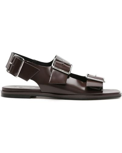 Aeyde Buckle-straps Leather Sandals - Brown