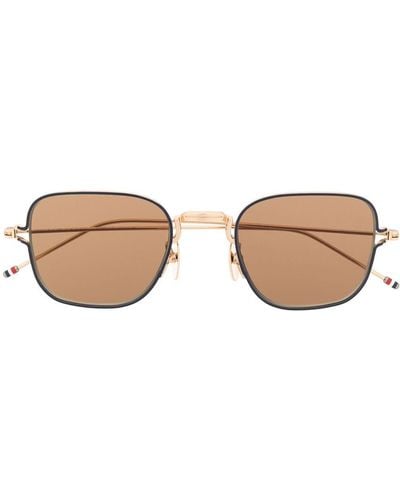 Thom Browne Thin Squared Sunglasses - Metallic