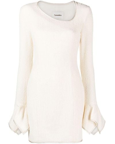 Nanushka Handkerchief-cuff Mini Dress - White