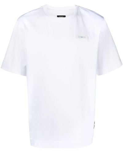 Fendi T-shirt Label à patch logo - Blanc