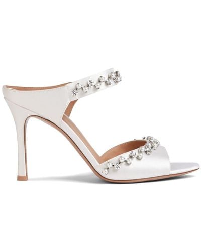Malone Souliers Tala 90mm Satin Sandals - White