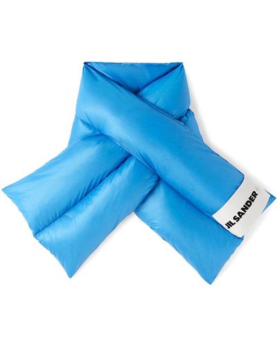 Jil Sander Gefütterter Schal mit Logo-Patch - Blau