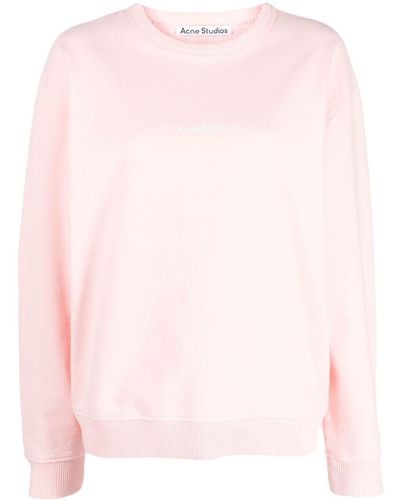 Acne Studios Sweatshirt mit Logo-Print - Pink