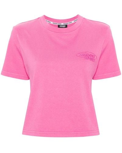 Missoni Logo-embroidered Cotton T-shirt - Pink