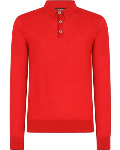 Dolce & Gabbana Cashmere Polo Sweater - Red