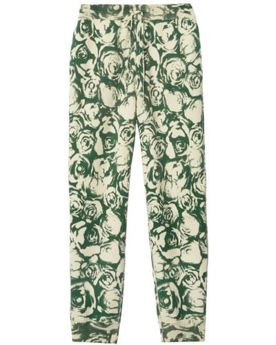 Burberry Rose Wool Tapered Trousers - Green
