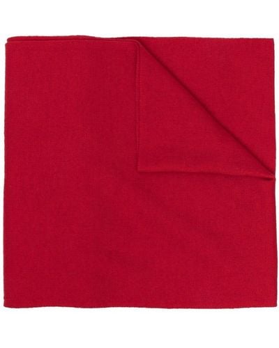 Moschino Logo Intarsia Knitted Scarf - Red